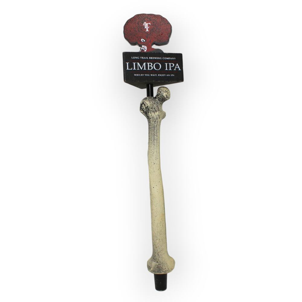 LongTrail Limbo IPA Bone Craft Beer Tap Handle Vermont Tree of Life Crow
